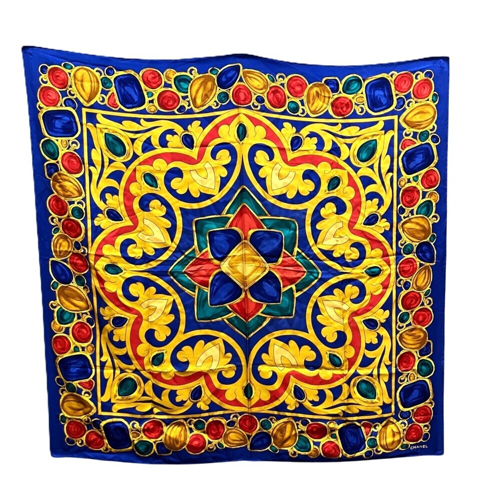 Chanel Gemstone Print Scarf/Muffler, Silk